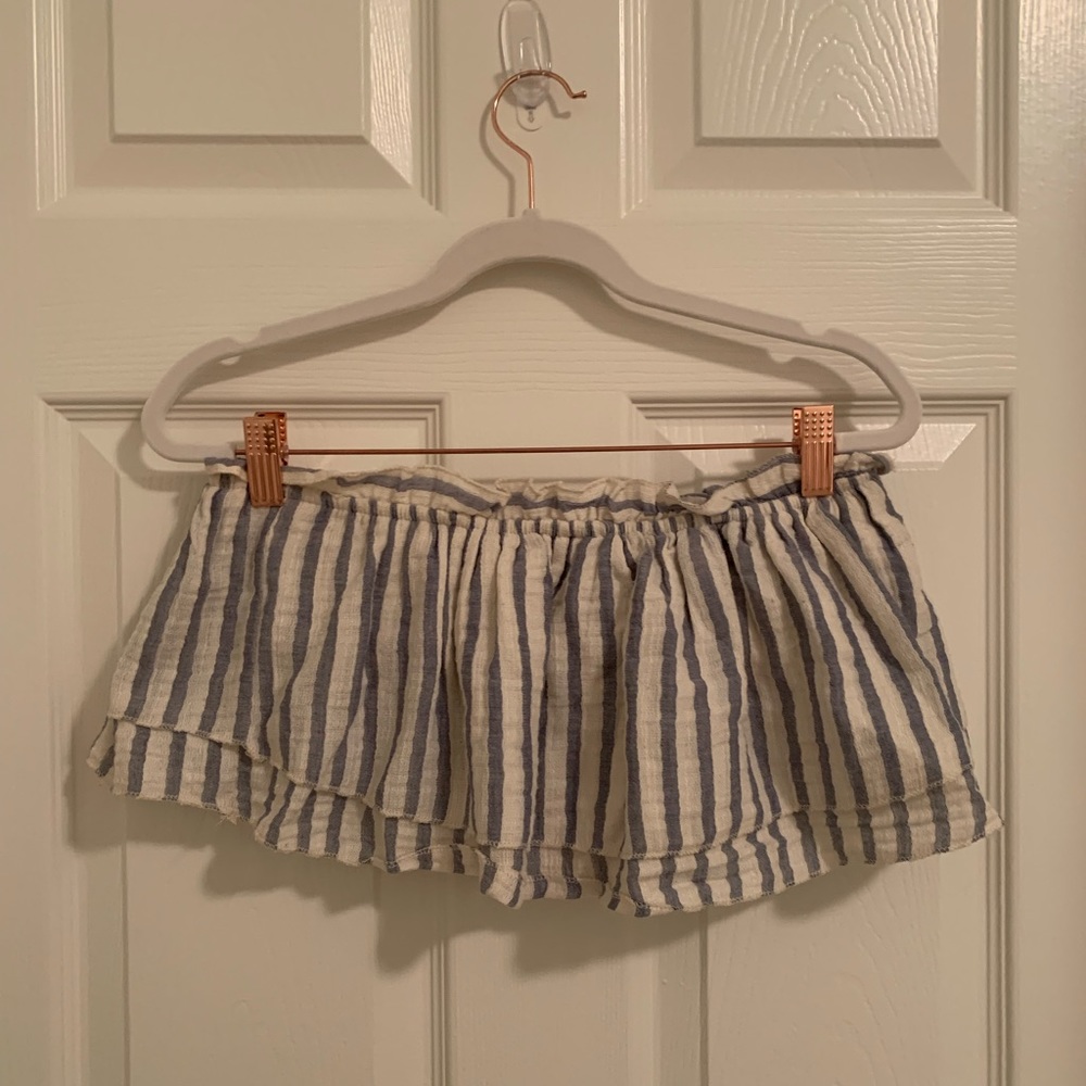 blue and white crop top